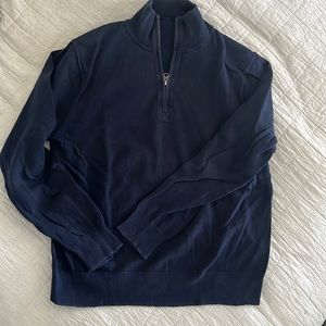 JCrew, men’s size M, navy 3/4 zip sweater